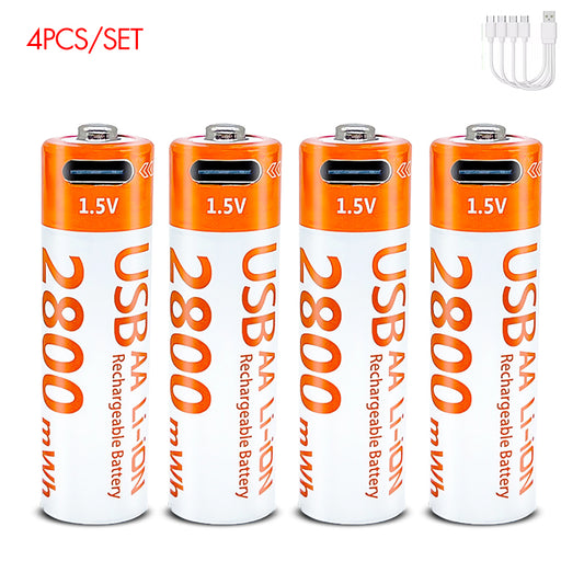 AA Rechargeable Li-ion Battery 1.5V 2800mWh-4PCS/SET