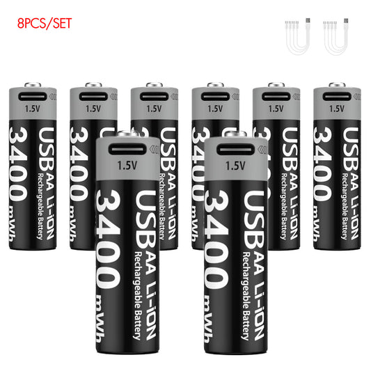 AA Rechargeable Li-ion Battery 1.5V 3400mWh-8PCS/SET