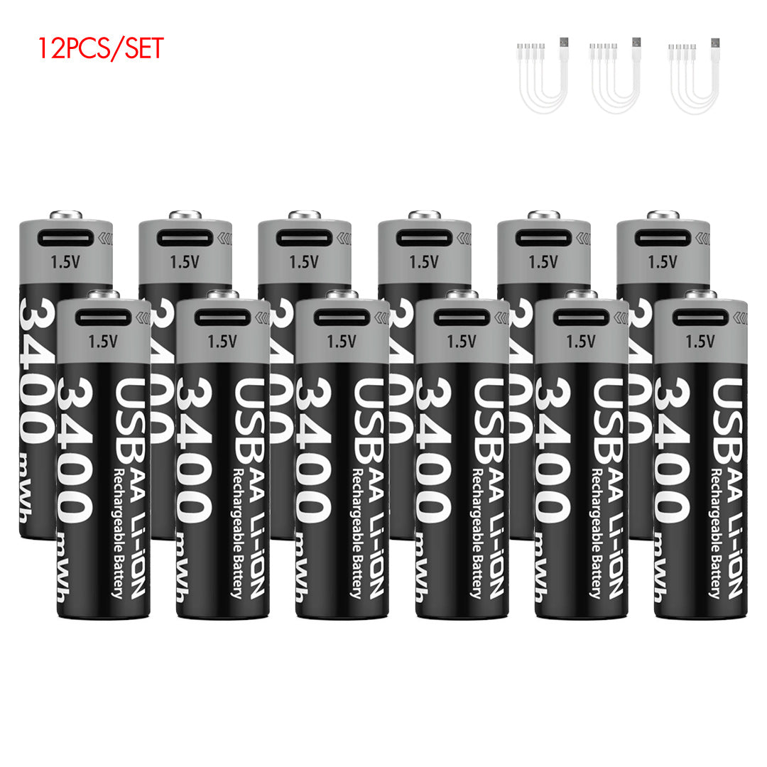 AA Rechargeable Li-ion Battery 1.5V 3400mWh-8PCS/SET