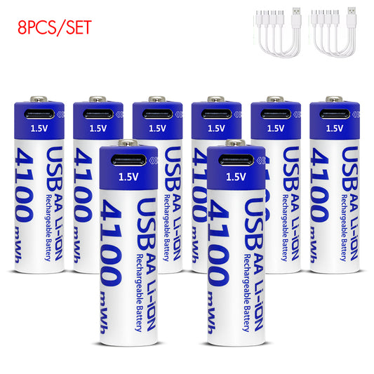 AA Rechargeable Li-ion Battery 1.5V 4100mWh-8PCS/SET