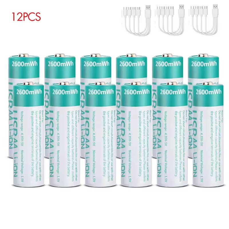 AA Rechargeable Li-ion Battery 1.5V 2600mWh-8PCS/SET