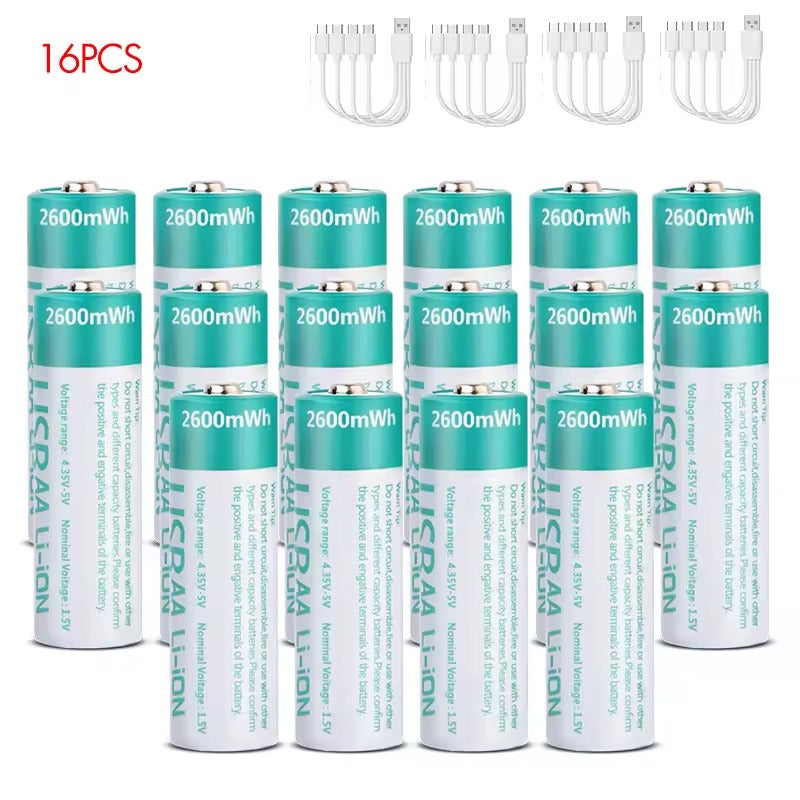 AA Rechargeable Li-ion Battery 1.5V 2600mWh-8PCS/SET