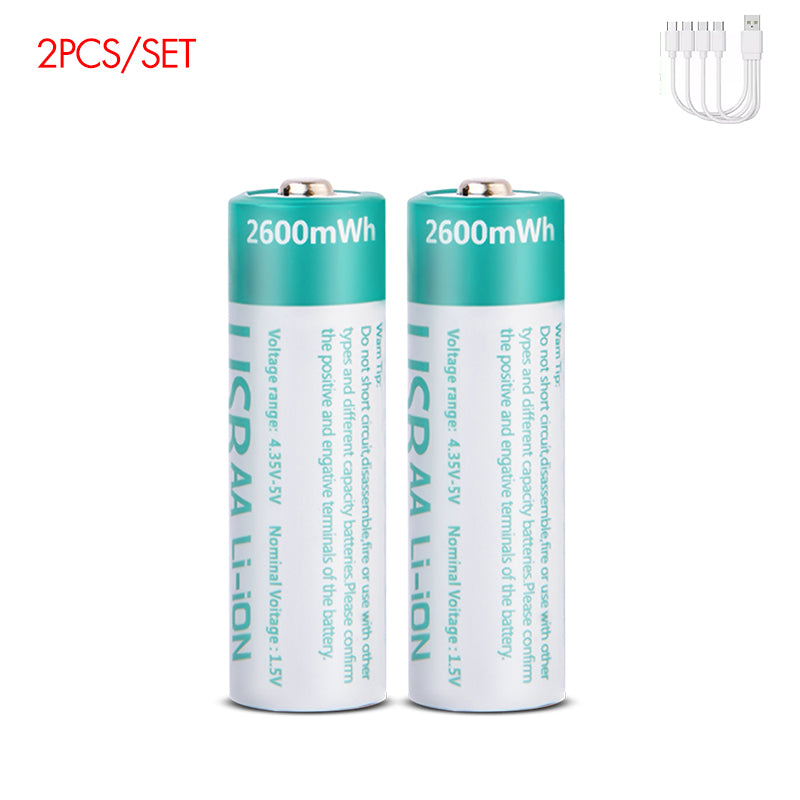 AA Rechargeable Li-ion Battery 1.5V 2600mWh-8PCS/SET