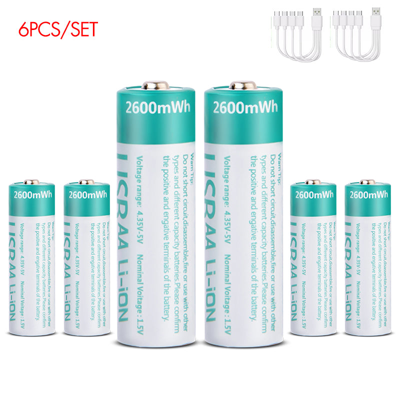 AA Rechargeable Li-ion Battery 1.5V 2600mWh-8PCS/SET