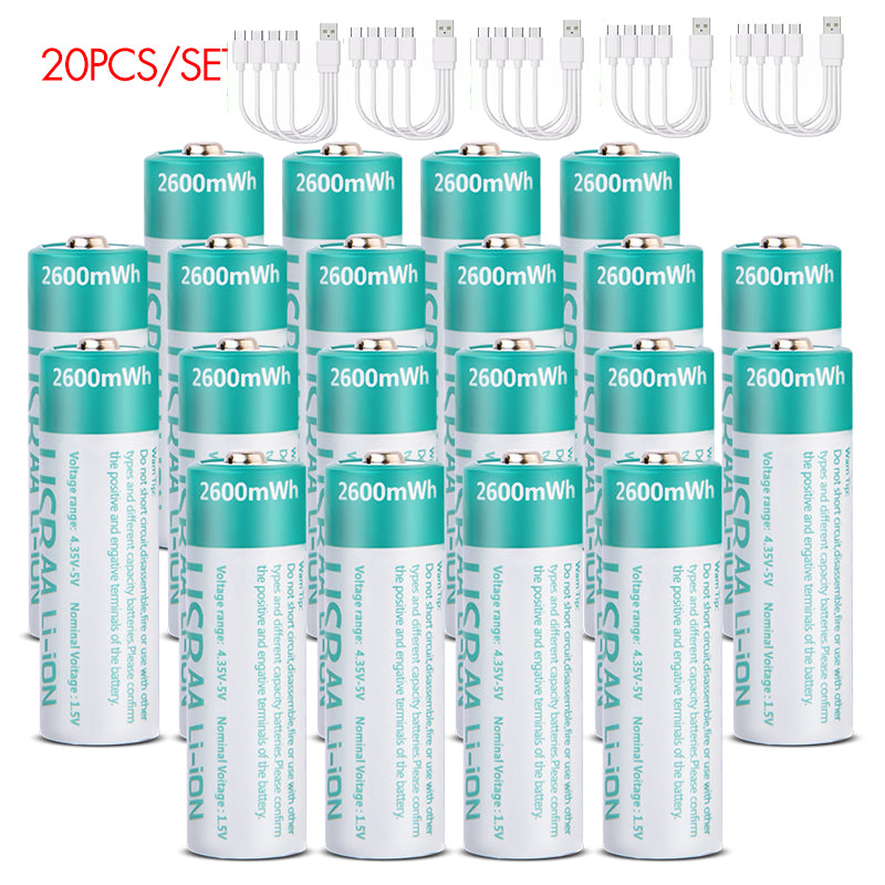 AA Rechargeable Li-ion Battery 1.5V 2600mWh-8PCS/SET