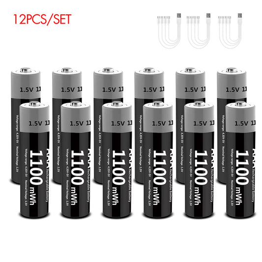 1.5V AAA 1100mWh USB Type-C Rechargeable Lithium Battery-10PCS/SET (Copy)