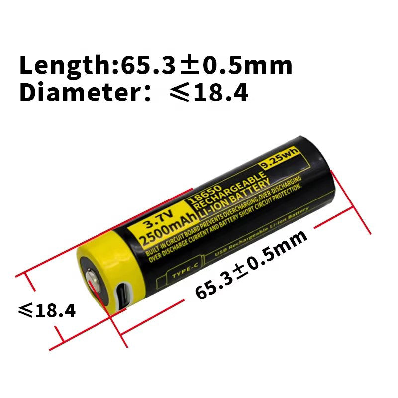 18650 Rechargeable Li-ion Battery 3.7V 2500mWh-4PCS/SET