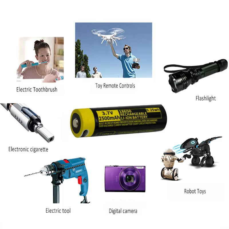 18650 Rechargeable Li-ion Battery 3.7V 2500mWh-8PCS/SET