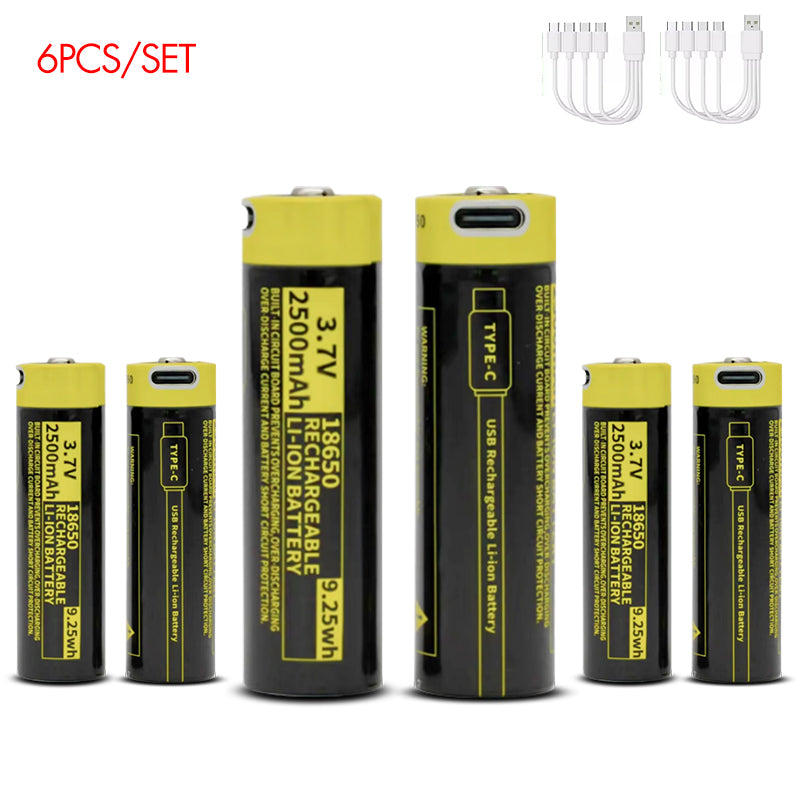 18650 Rechargeable Li-ion Battery 3.7V 2500mWh-4PCS/SET