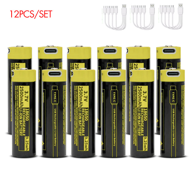 18650 Rechargeable Li-ion Battery 3.7V 2500mWh-8PCS/SET