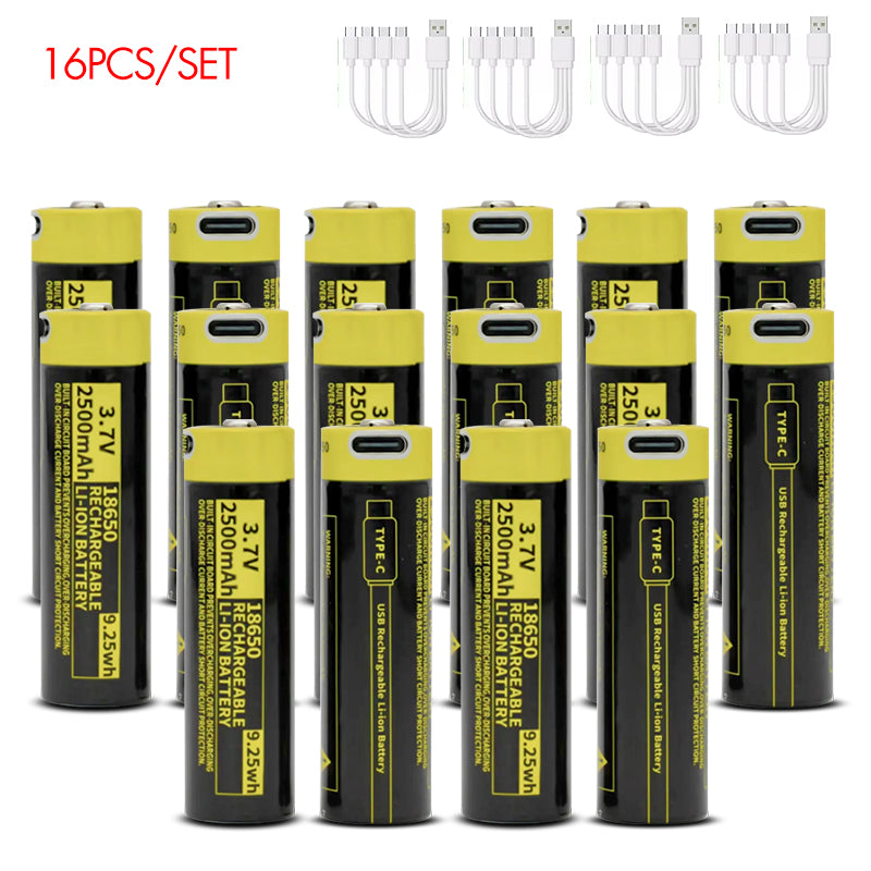 18650 Rechargeable Li-ion Battery 3.7V 2500mWh-8PCS/SET