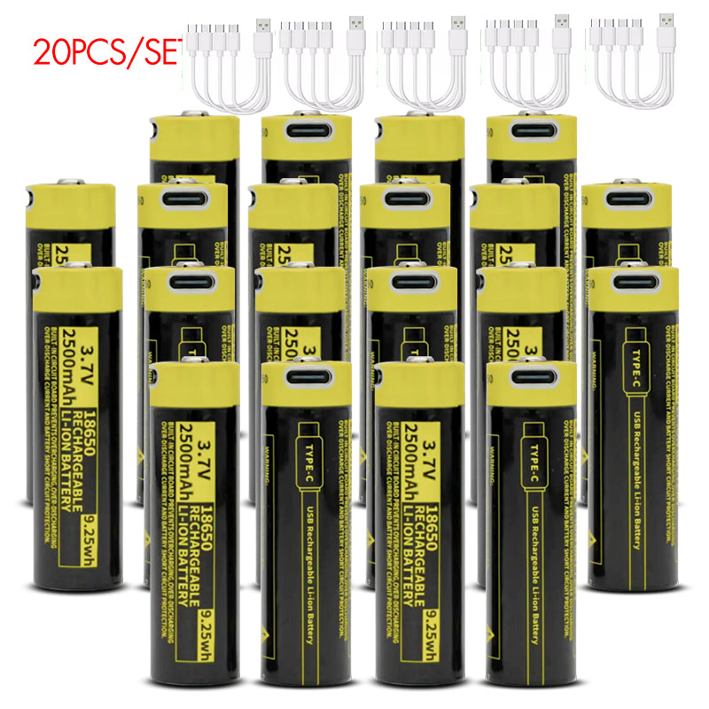 18650 Rechargeable Li-ion Battery 3.7V 2500mWh-4PCS/SET