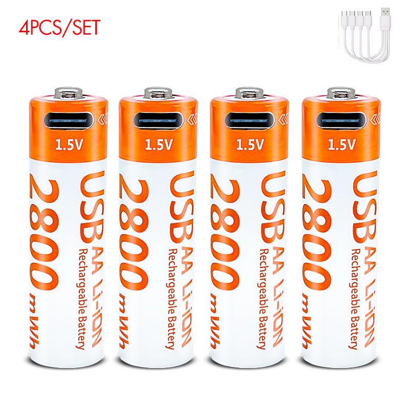AA Rechargeable Li-ion Battery 1.5V 2800mWh-10PCS/SET
