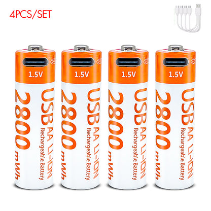 AA Rechargeable Li-ion Battery 1.5V 2800mWh-10PCS/SET