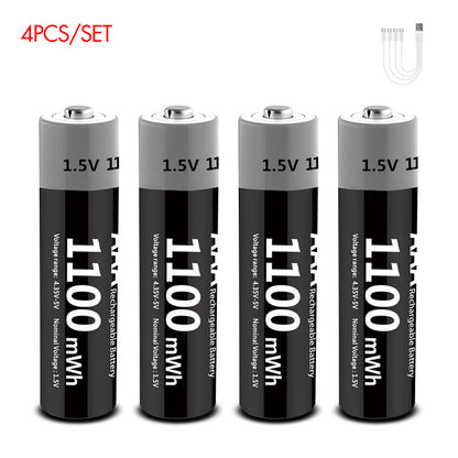 AA Rechargeable Li-ion Battery 1.5V 1100mWh-4PCS/SET