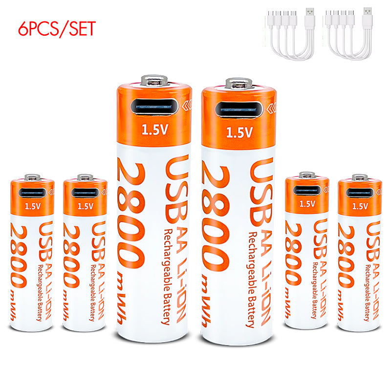 AA Rechargeable Li-ion Battery 1.5V 2800mWh-10PCS/SET