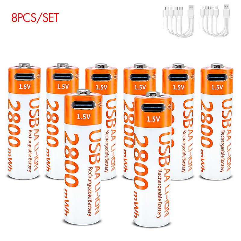 AA Rechargeable Li-ion Battery 1.5V 2800mWh-8PCS/SET
