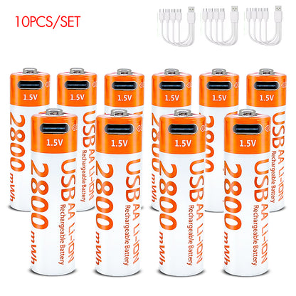 AA Rechargeable Li-ion Battery 1.5V 2800mWh-10PCS/SET