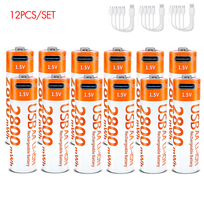 AA Rechargeable Li-ion Battery 1.5V 2800mWh-10PCS/SET