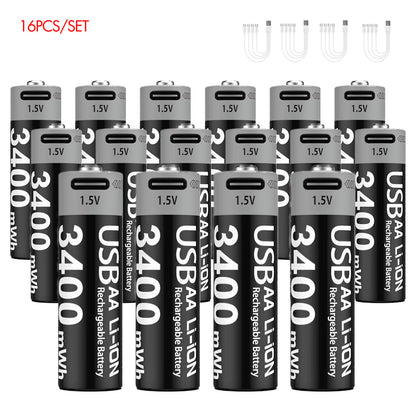 AA Rechargeable Li-ion Battery 1.5V 3400mWh-4PCS/SET
