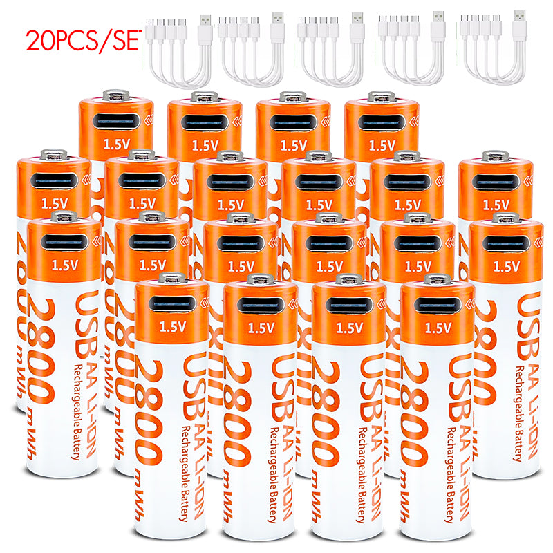 AA Rechargeable Li-ion Battery 1.5V 2800mWh-10PCS/SET
