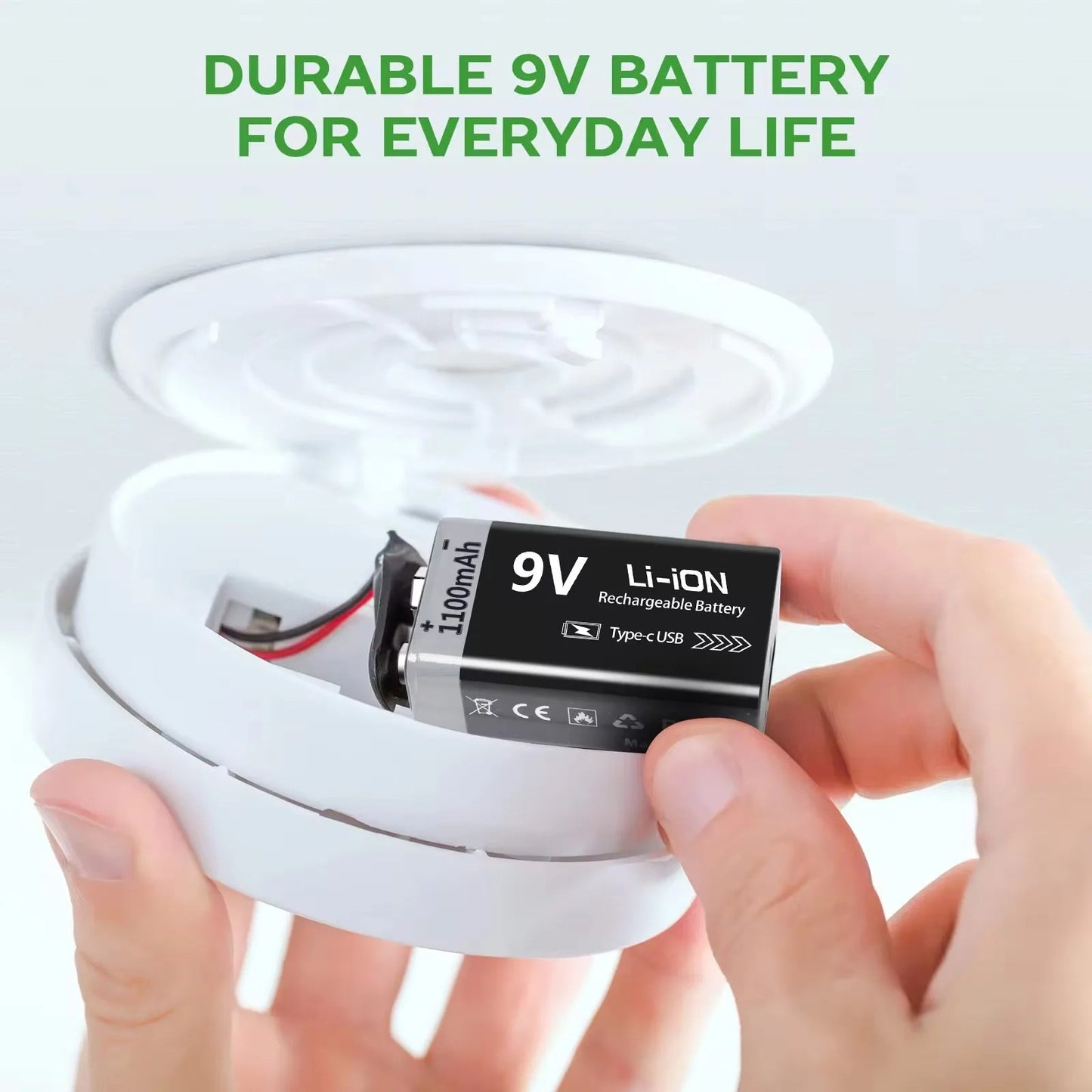 9V Rechargeable Li-ion Battery 9V 1100mWh-4PCS/SET