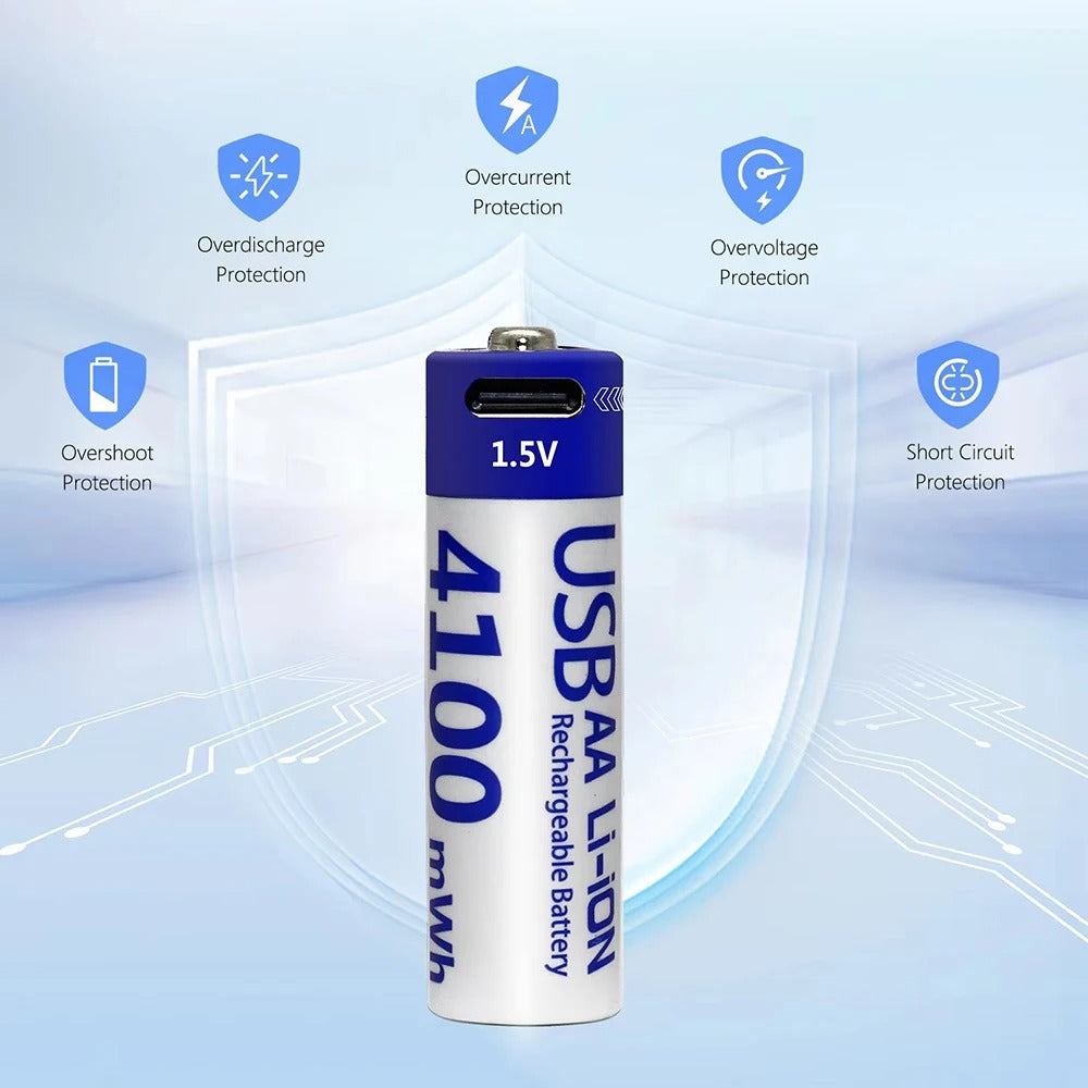 AA Rechargeable Li-ion Battery 1.5V 4100mWh-10PCS/SET