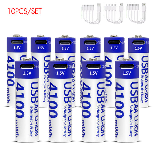 AA Rechargeable Li-ion Battery 1.5V 4100mWh-10PCS/SET