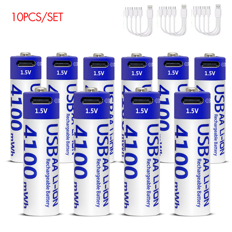 AA Rechargeable Li-ion Battery 1.5V 4100mWh-10PCS/SET