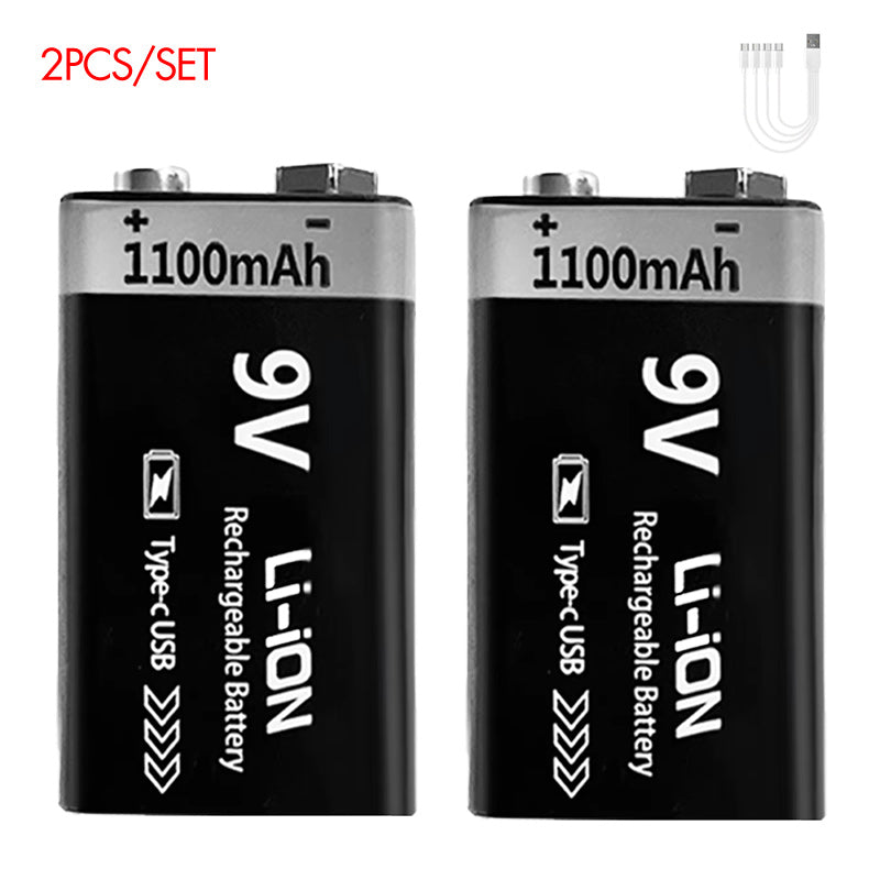 9V Rechargeable Li-ion Battery 9V 1100mWh-4PCS/SET