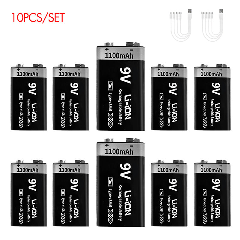 9V Rechargeable Li-ion Battery 9V 1100mWh-4PCS/SET