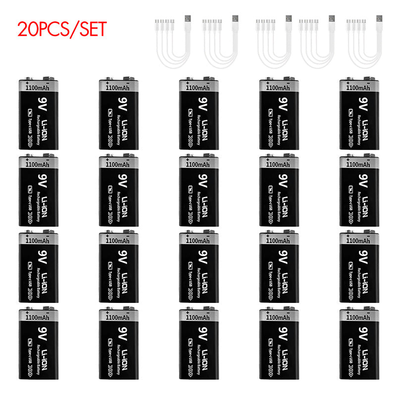 9V Rechargeable Li-ion Battery 9V 1100mWh-4PCS/SET